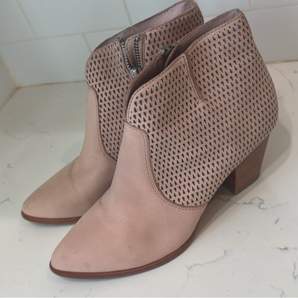 Frye Pink Perforated Ankle Booties - Picture 3 of 6